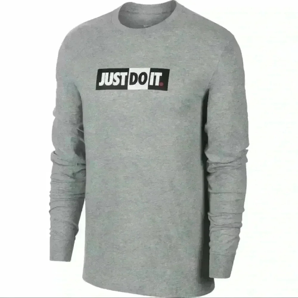 Nike Sportswear “Just Do It” Long-Sleeve T-Shirt Grey Heather Men's M
